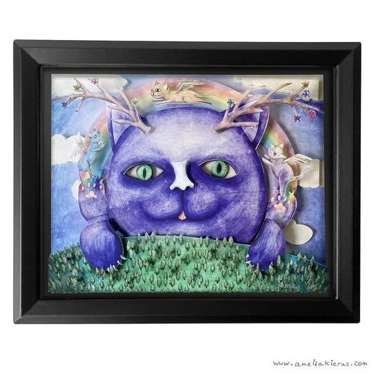 Cat Mythology - Limited Edition Cut Paper Wall Art