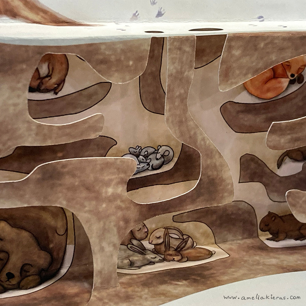 Hibernating Animals Holiday 3D Pop Up Card