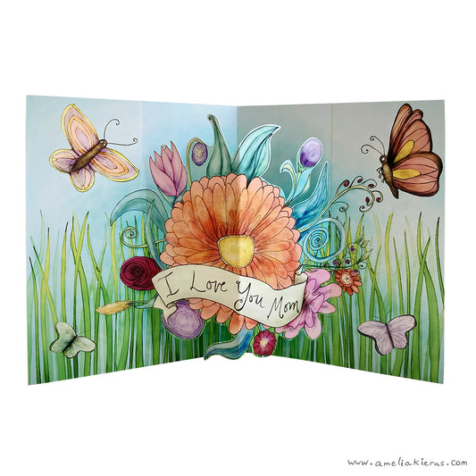 Mother's Day Flower Bouquet 3D Pop Up Card