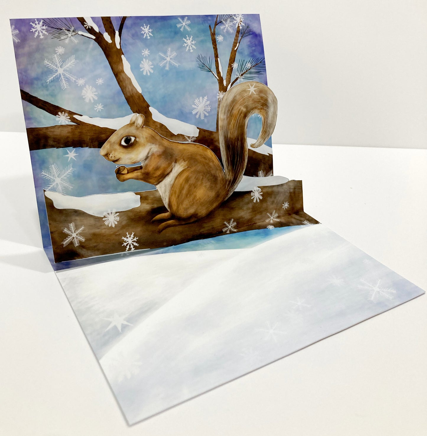 Winter Squirrel Holiday 3D Pop Up Card