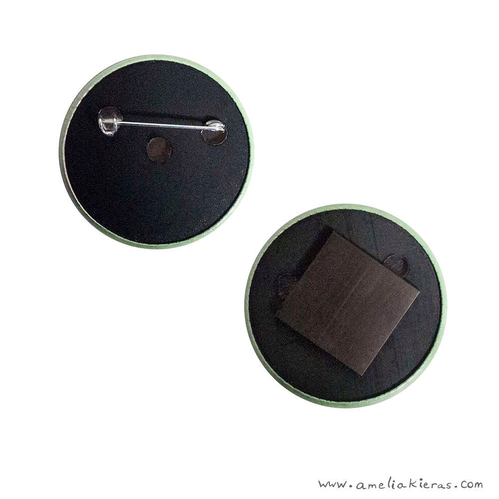 Illustrated Valentine Love Themed Pinback Button or Magnet