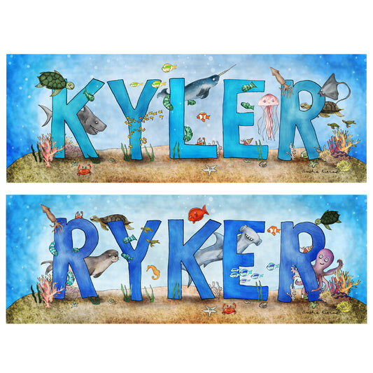 Personalized Child Name Sign - Under the Sea Theme