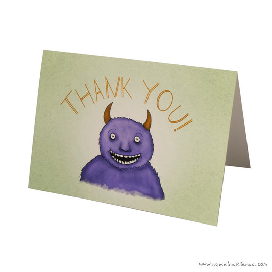 Purple Monster Thank You Card Set