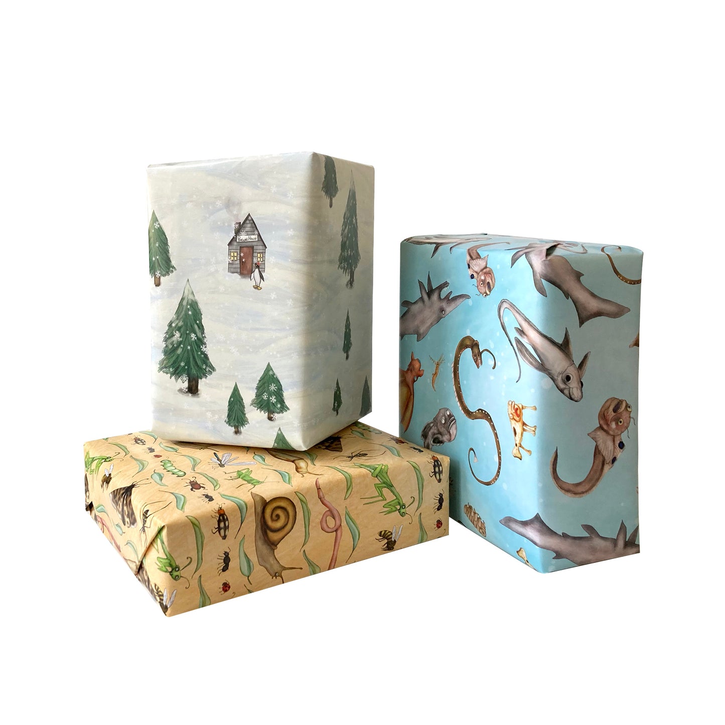 Penguin's House Wrapping Paper - Set of Three Sheets