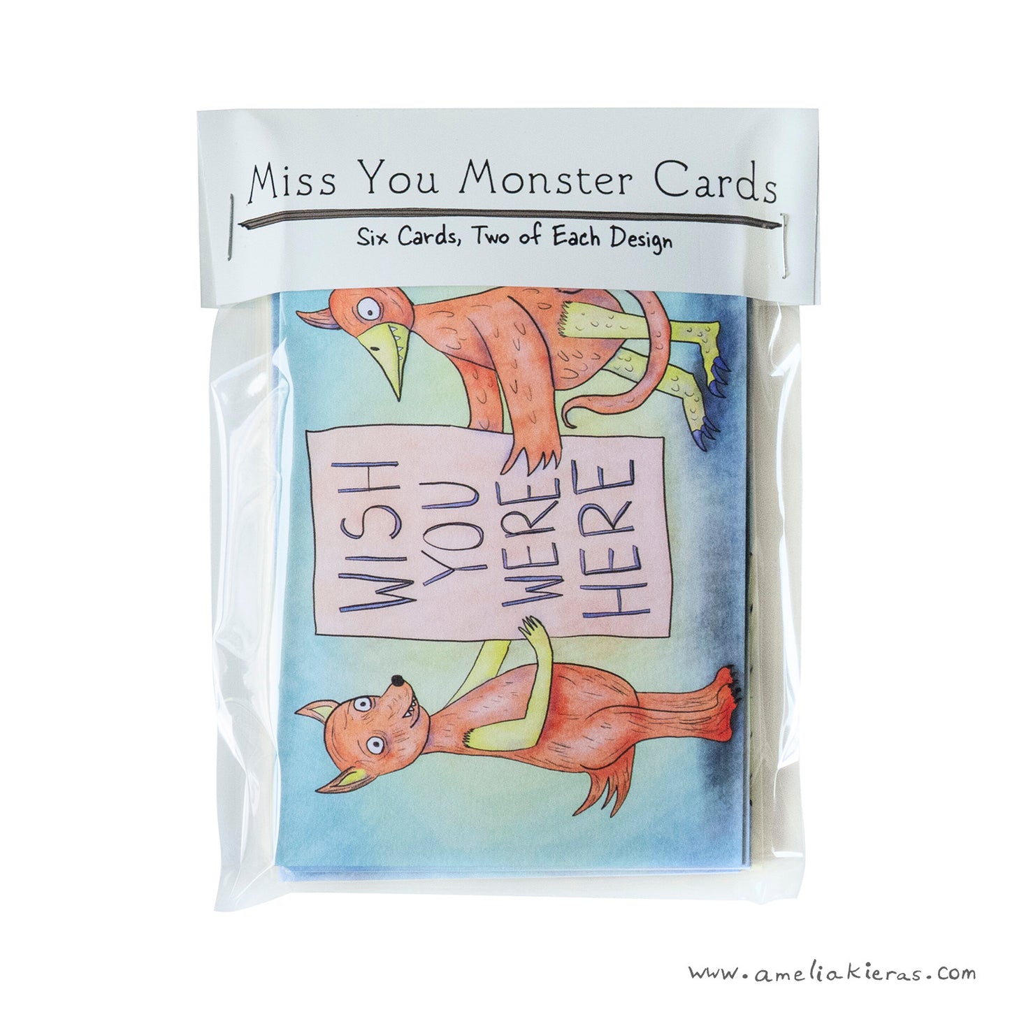 Miss You Monster Greeting Card Set