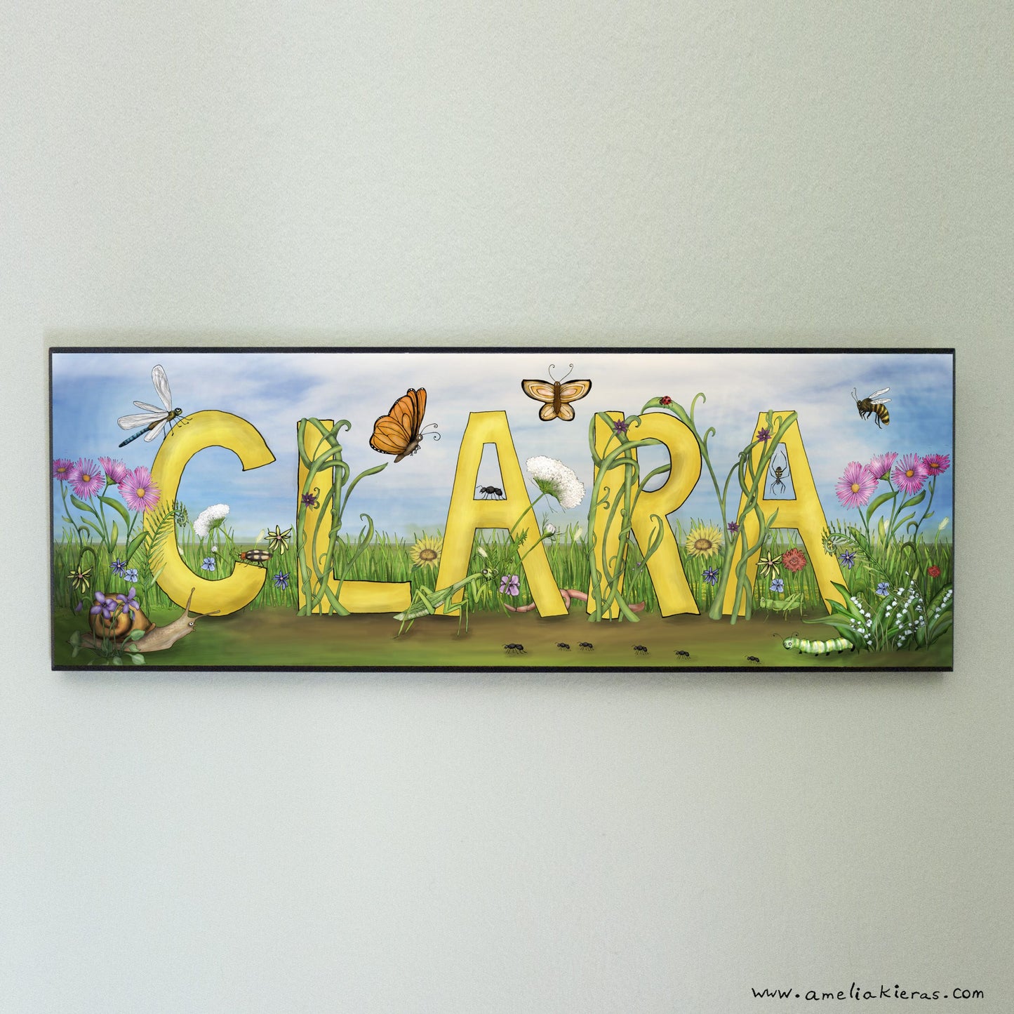 Personalized Child Name Sign - Flowers Garden Theme