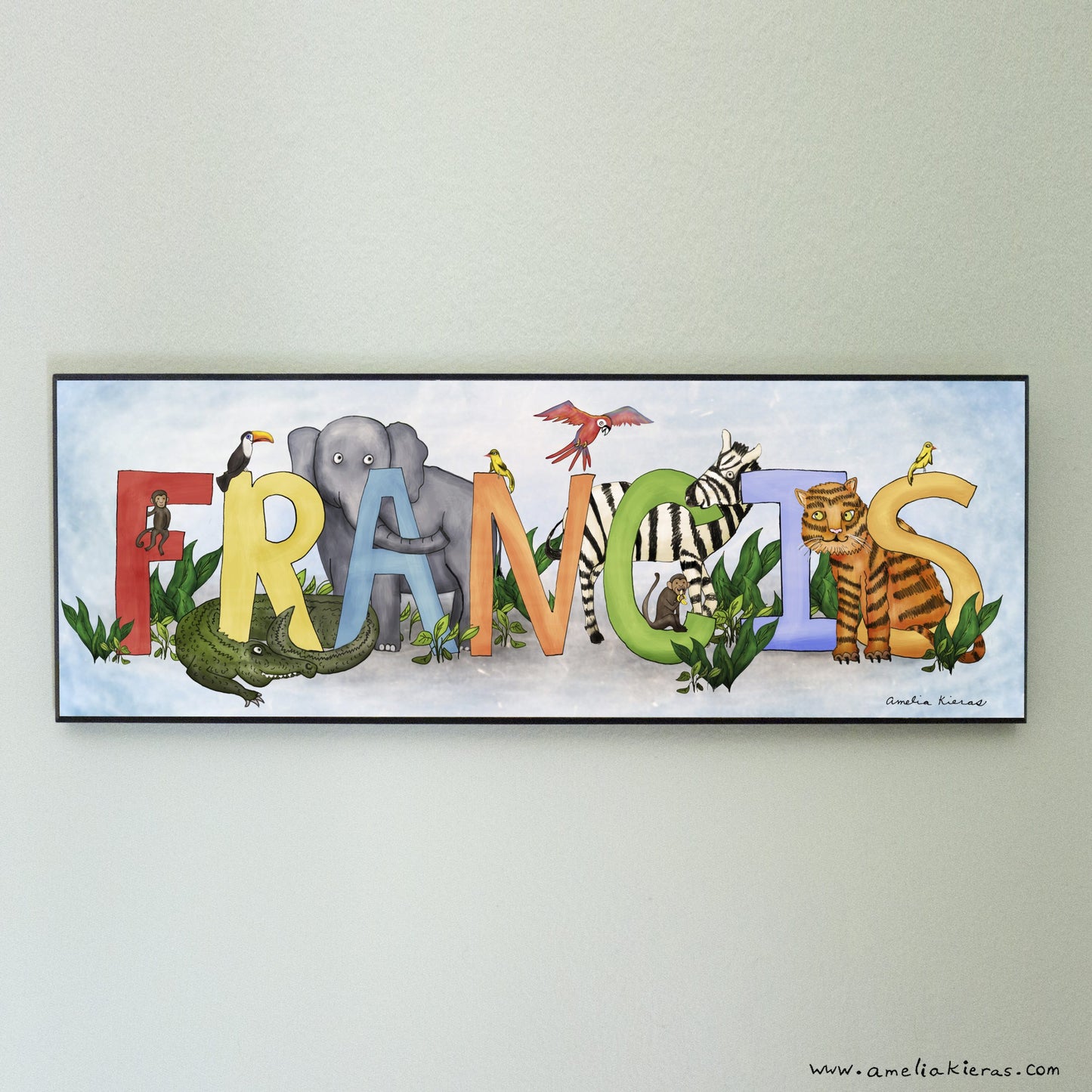 Personalized Child Name Sign - Jungle Animal Theme