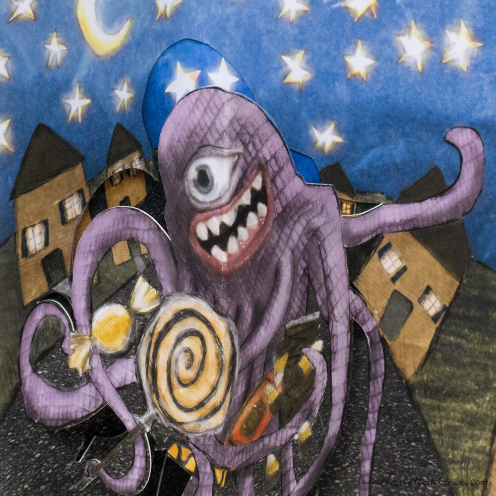 Candy Monster 3D Pop Up Card