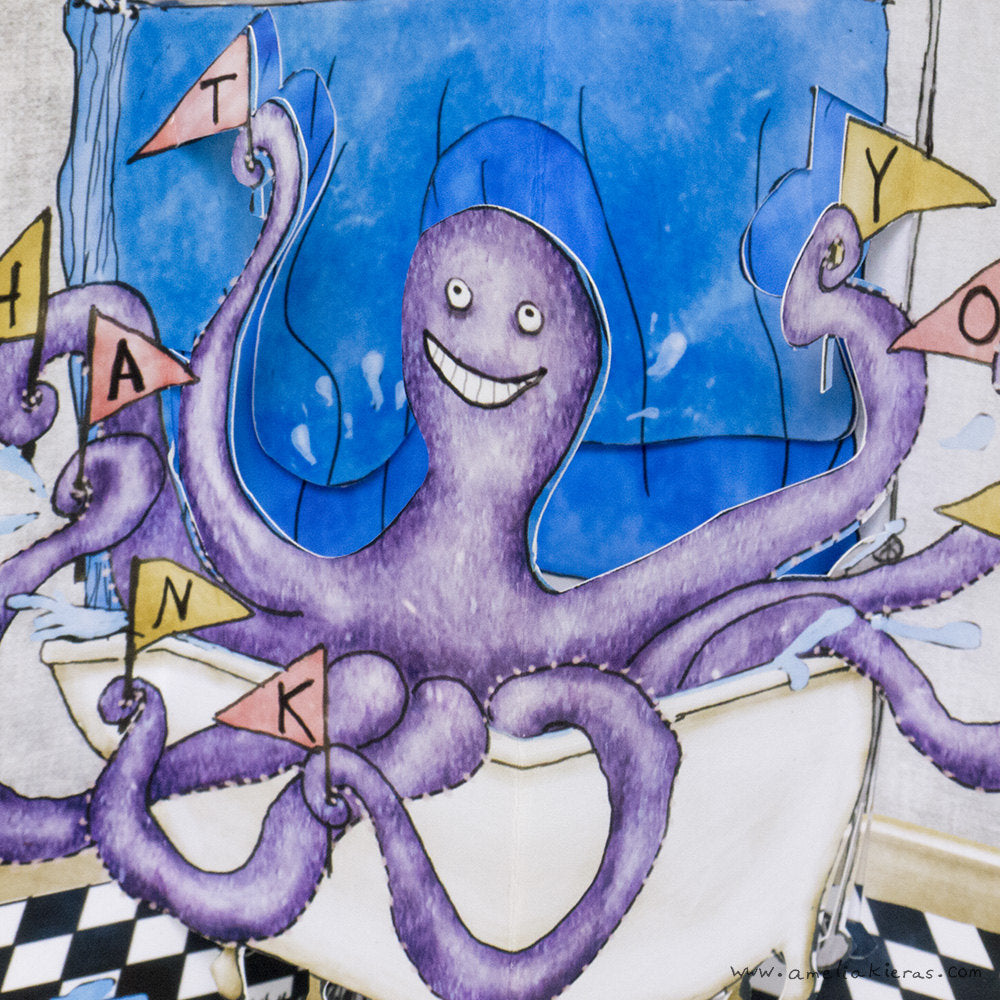 Octopus Thank You 3D Pop Up Card
