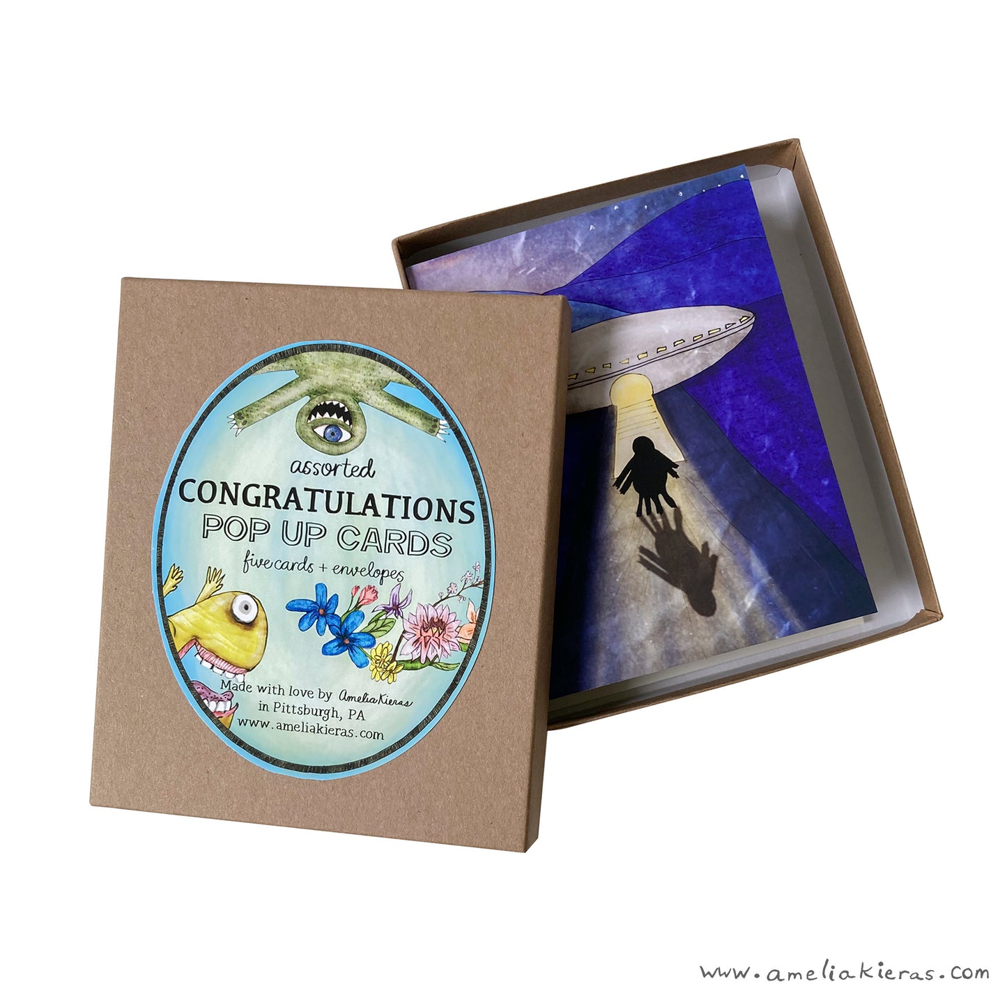 Congratulations Pop Up Card Box Set - Set of Five Assorted Pop Up Cards