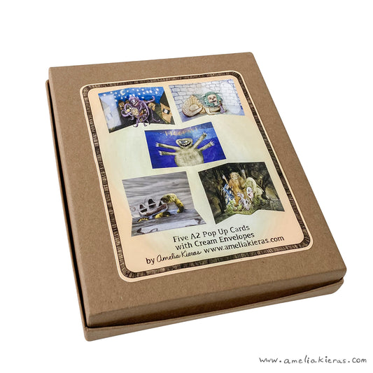 Monster Pop Up Card Box Set - Set of Five Assorted Pop Up Cards