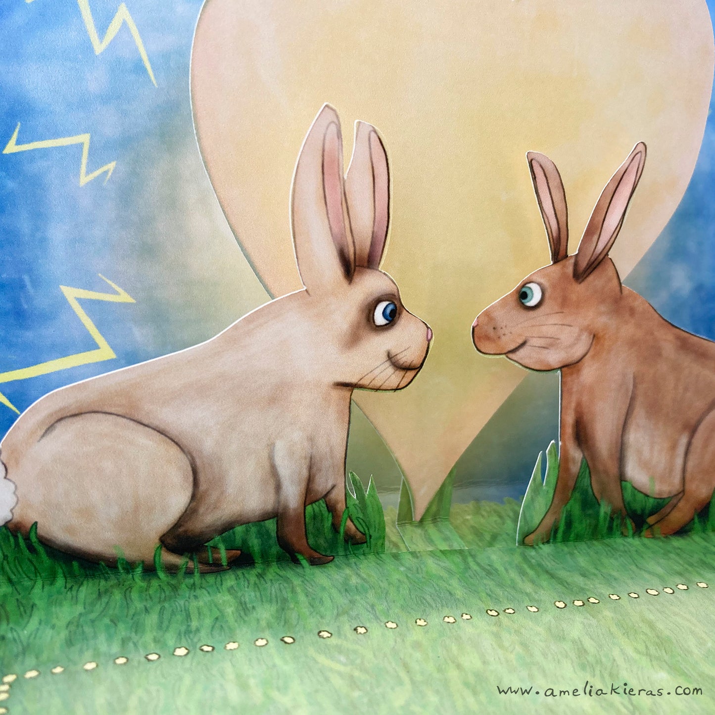 3D Pop Up Card - Rabbit Love