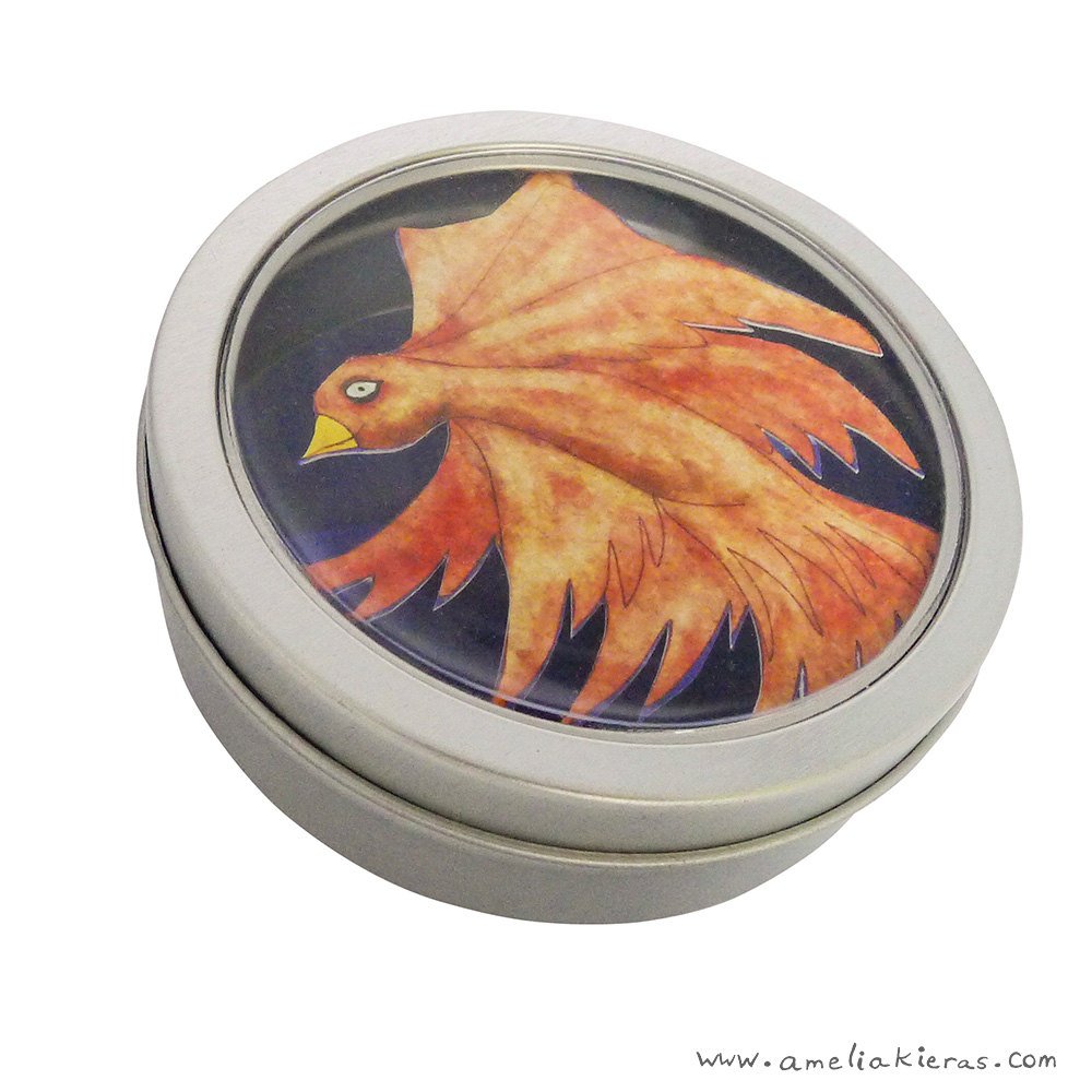 Firebird 3D Paper Art Mini Shadow Box Magnet