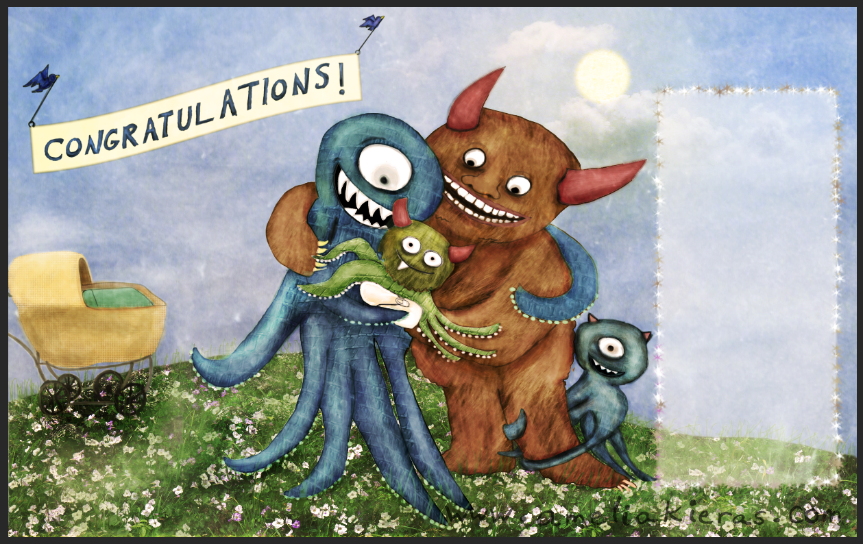 Monster Baby - 2nd Kid - 3D Pop Up Card