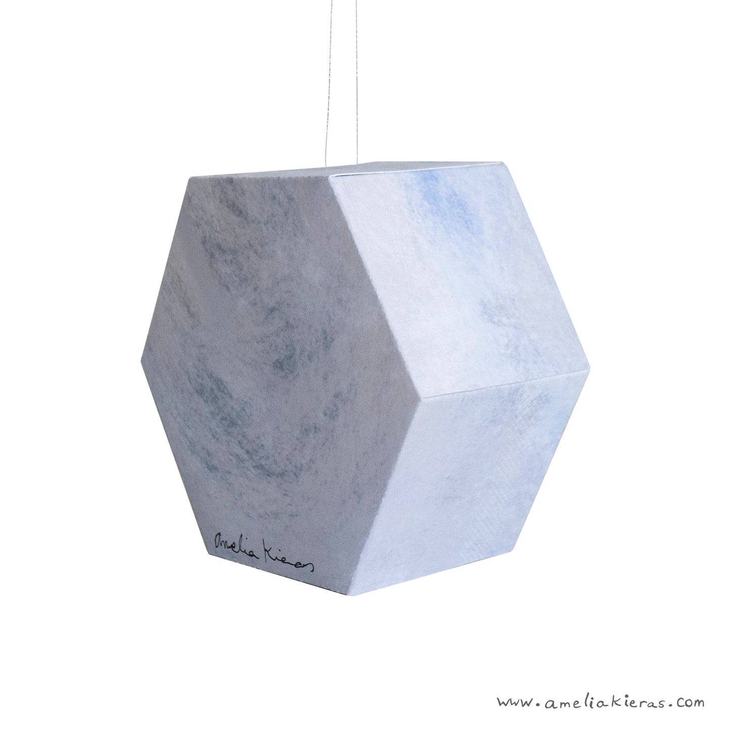 Snow Cat Geometric Paper Scene Christmas Ornament