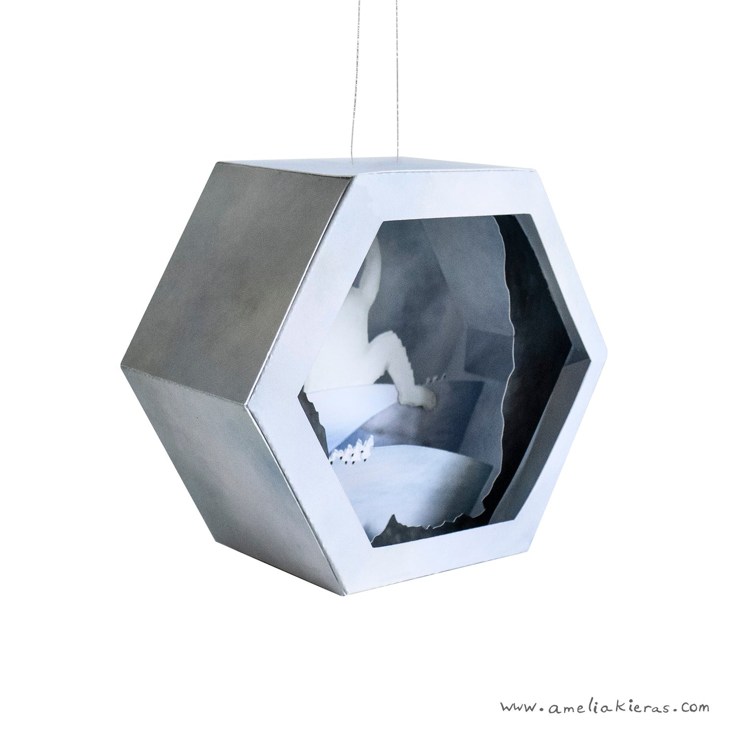 Snow Giant Geometric Paper Scene Christmas Ornament