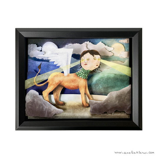Two Faced Sphinx - Limited Edition Cut Paper Wall Art