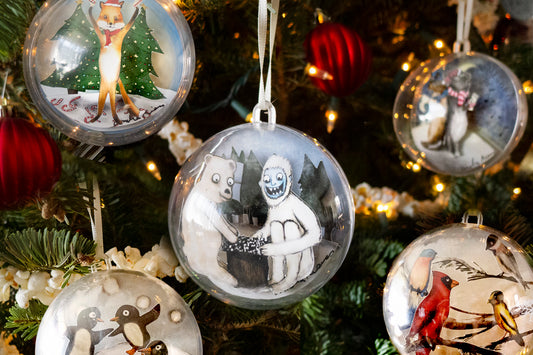 Set of Three Ball Ornaments - Choose your own