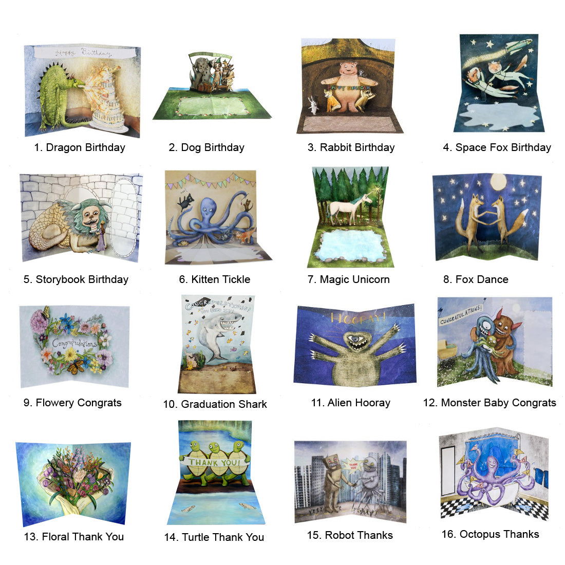 Bulk 3D Pop Up Cards - Build your own set