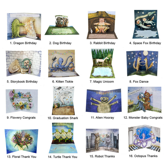 Bulk 3D Pop Up Cards - Build your own set
