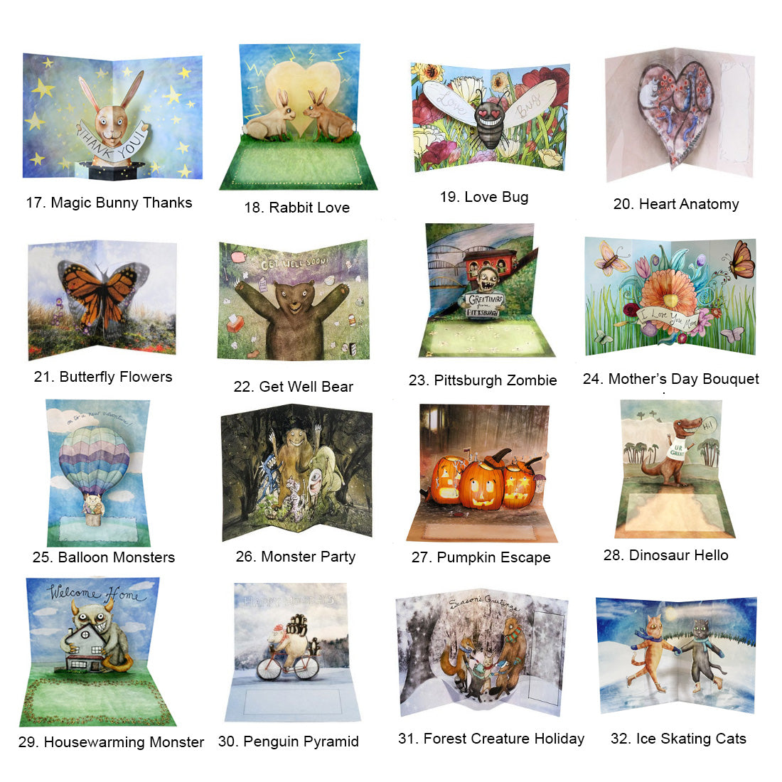 Bulk 3D Pop Up Cards - Build your own set