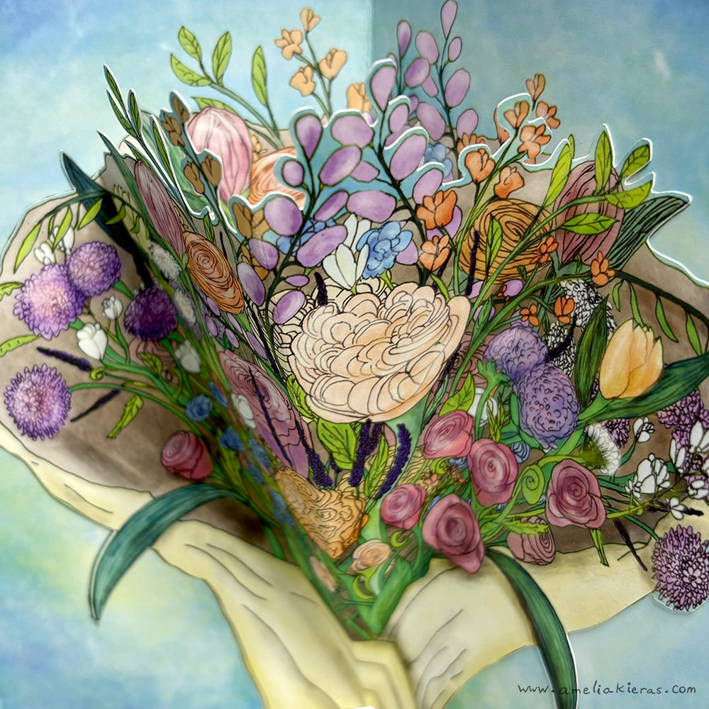 Thank You Bouquet 3D Pop Up Card