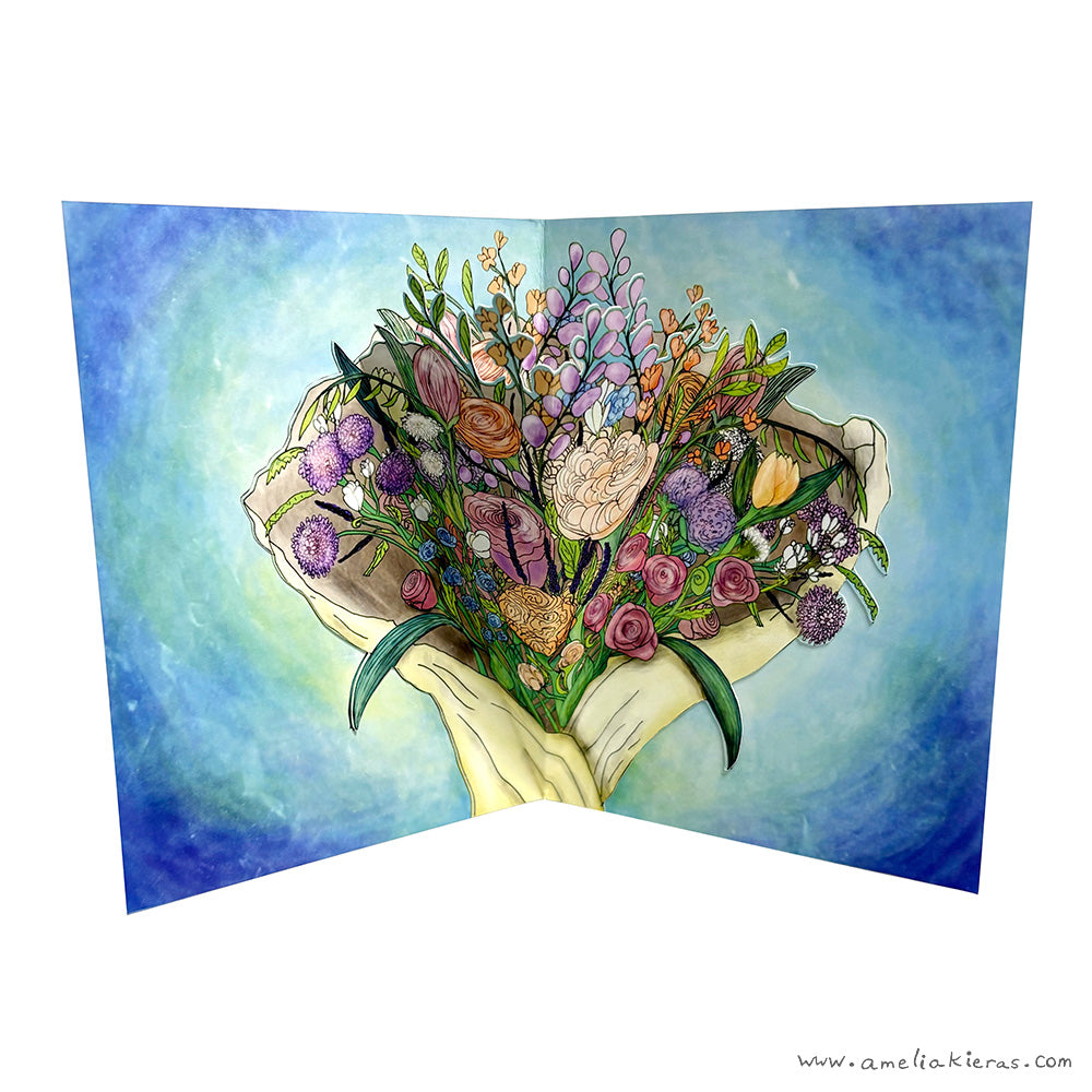 Thank You Bouquet 3D Pop Up Card