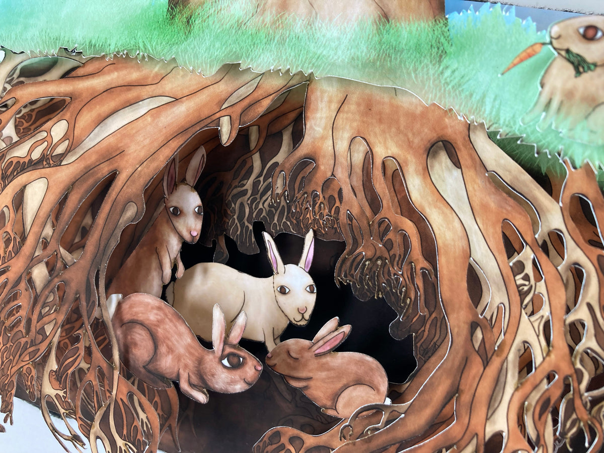 Tim Rabbit Warren Rabbit Warren - Limited Edition Shadow Box Wall Art – Amelia Kieras Art LLC