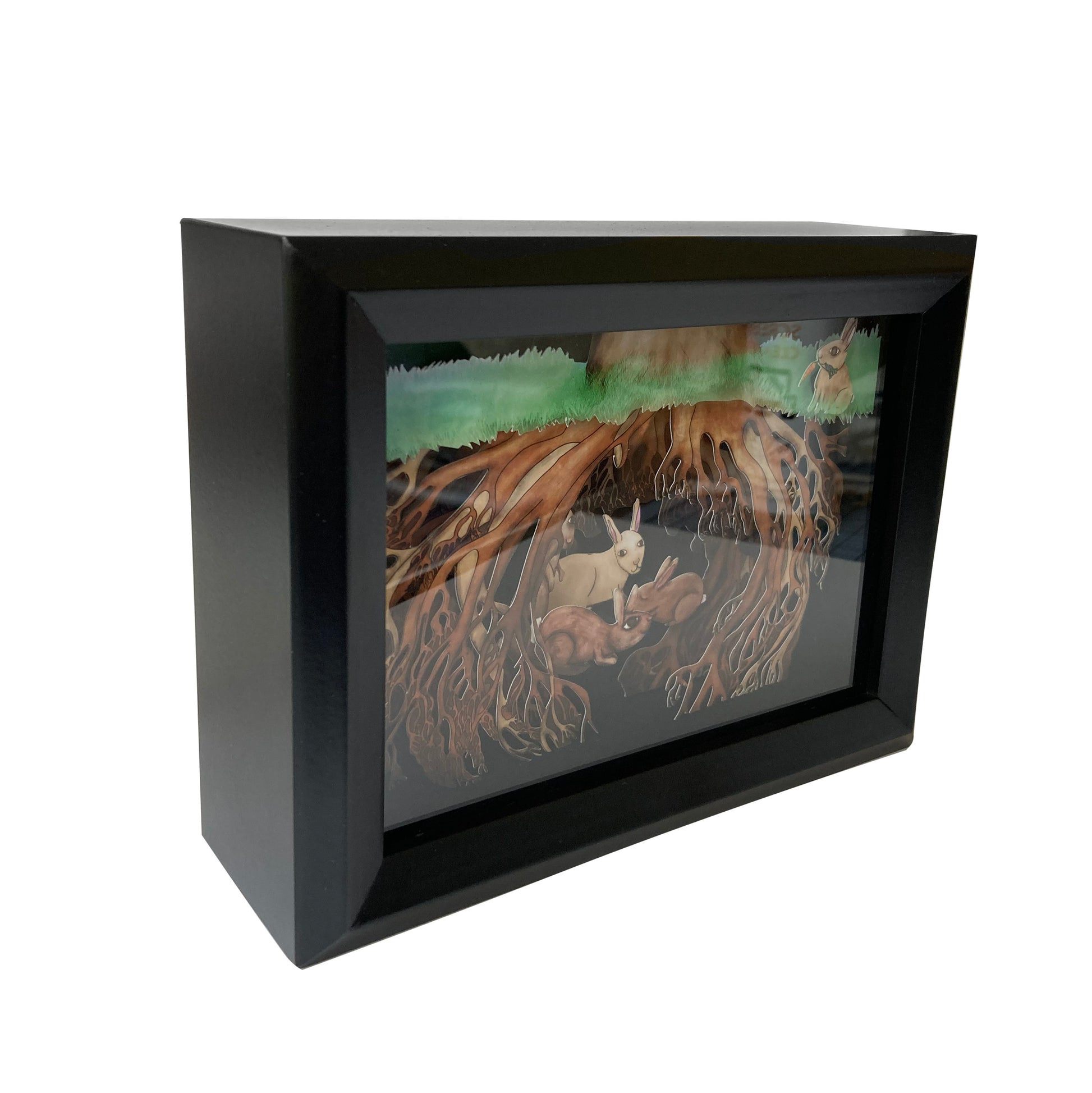 Rabbit Warren - Limited Edition Shadow Box Wall Art – Amelia Kieras Art LLC