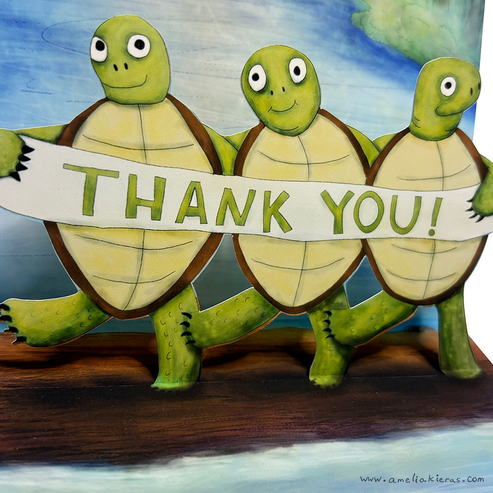 Thank You Turtles 3D Pop Up Card