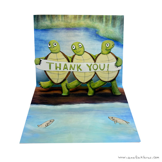 Thank You Turtles 3D Pop Up Card
