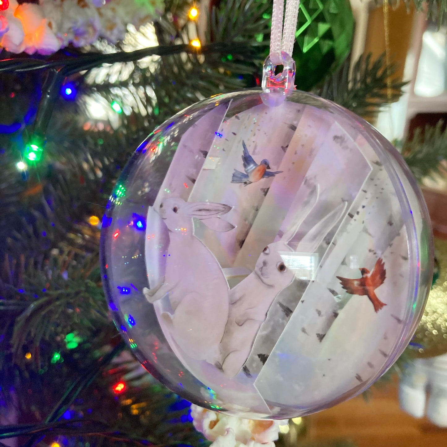 Winter Rabbits Ball Ornament