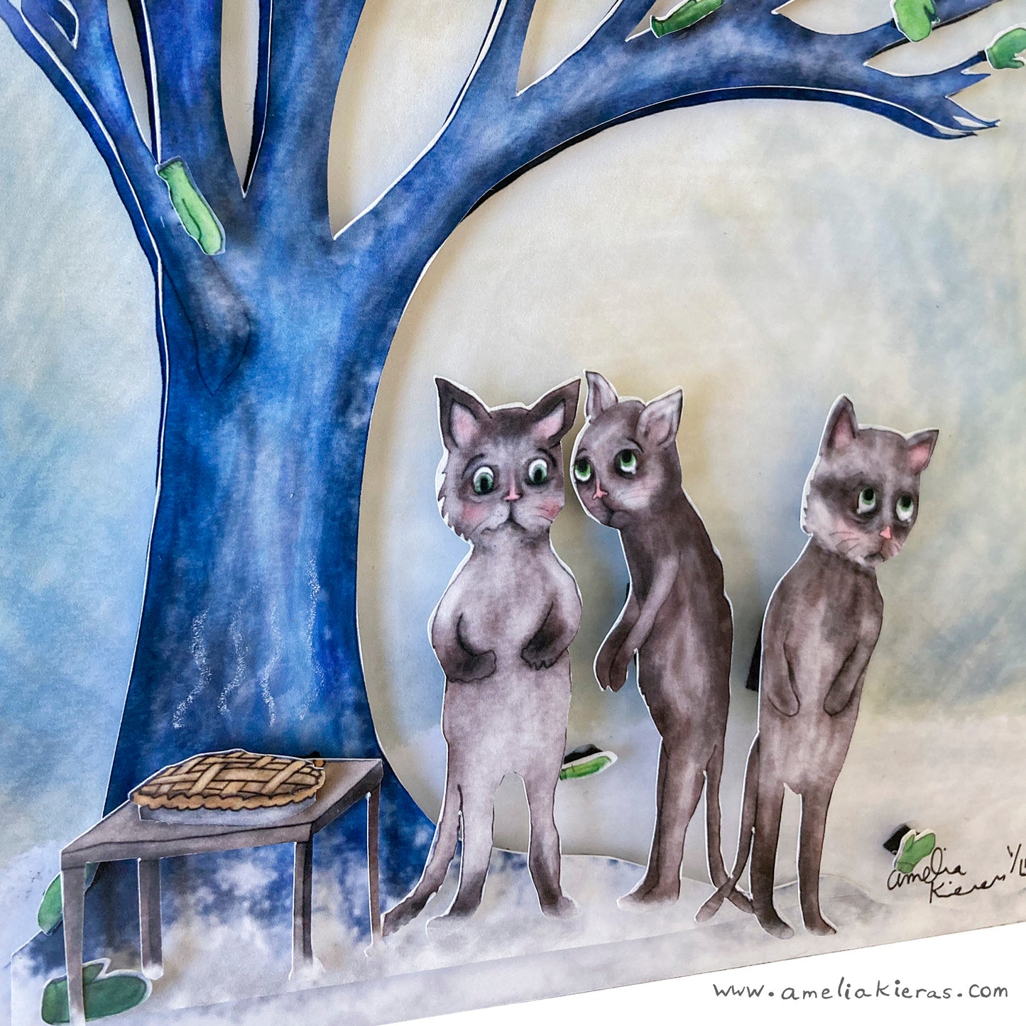 Three Little Kittles - Limited Edition Shadow Box Wall Art