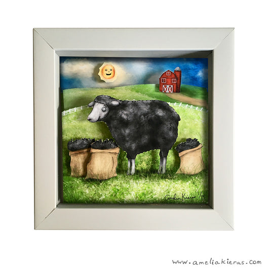 Baa Baa Black Sheep Shadow Box - Limited Edition Shadow Box Wall Art