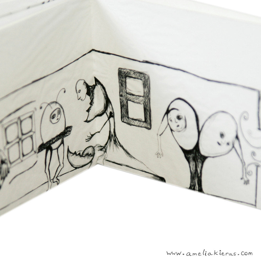 Handmade Accordion Book - A Long Drawing