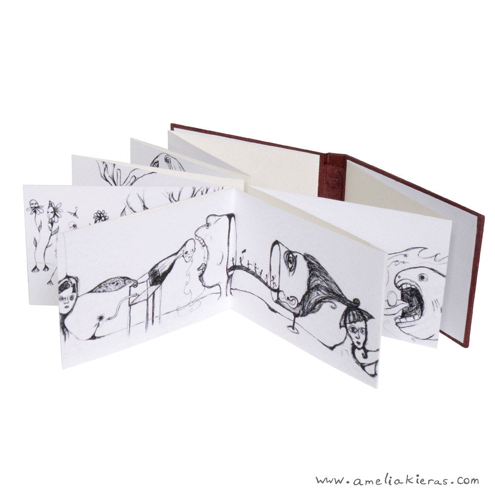 Handmade Accordion Book - A Long Drawing