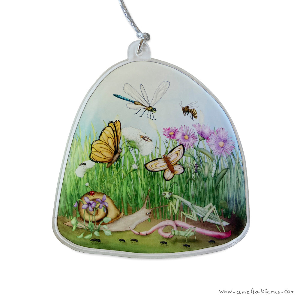 Garden Bugs Holiday Acrylic Ornament