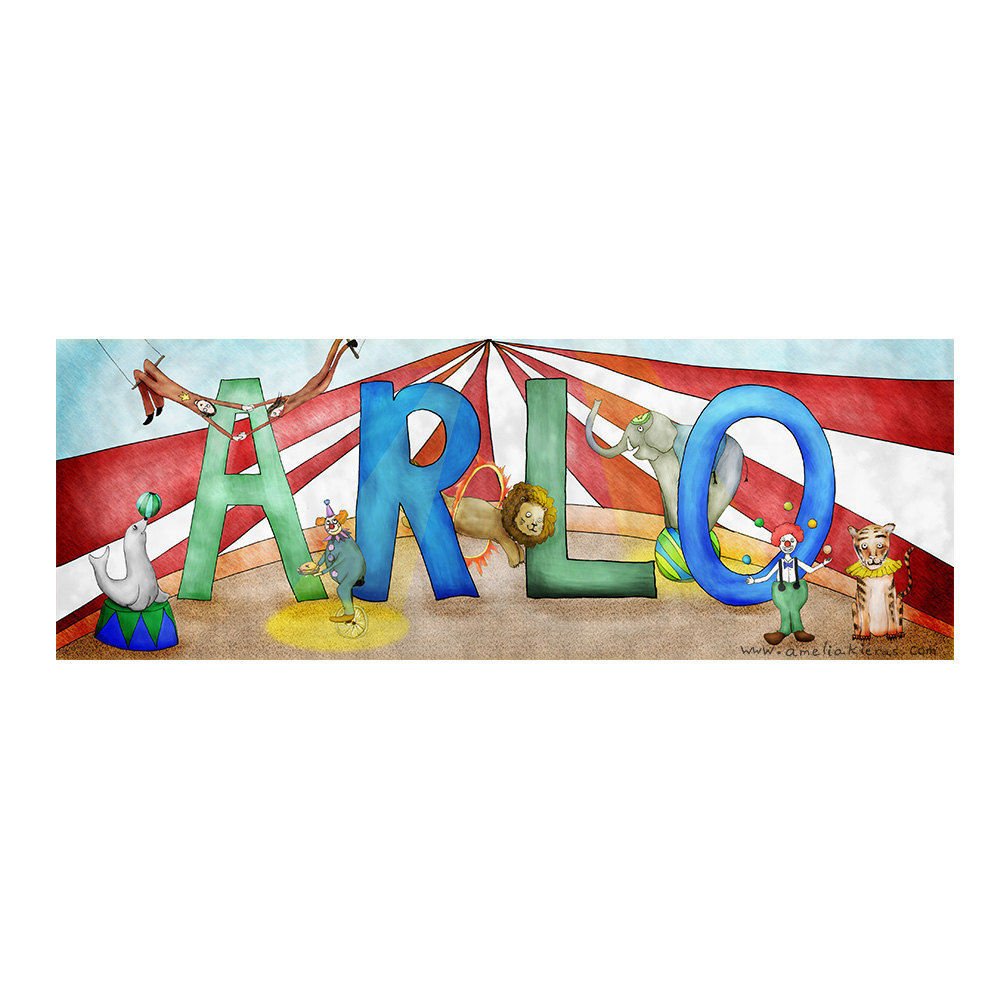 Personalized Child Name Sign - Circus Theme