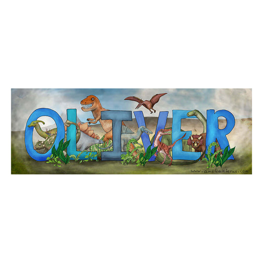 Personalized Child Name Sign - Dinosaur Theme