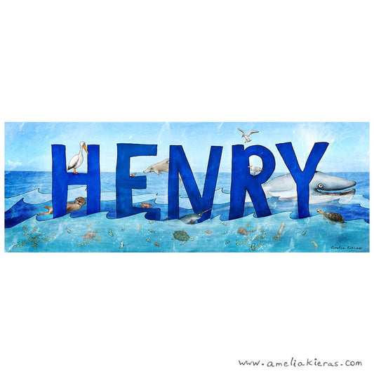 Personalized Child Name Sign - Ocean Theme