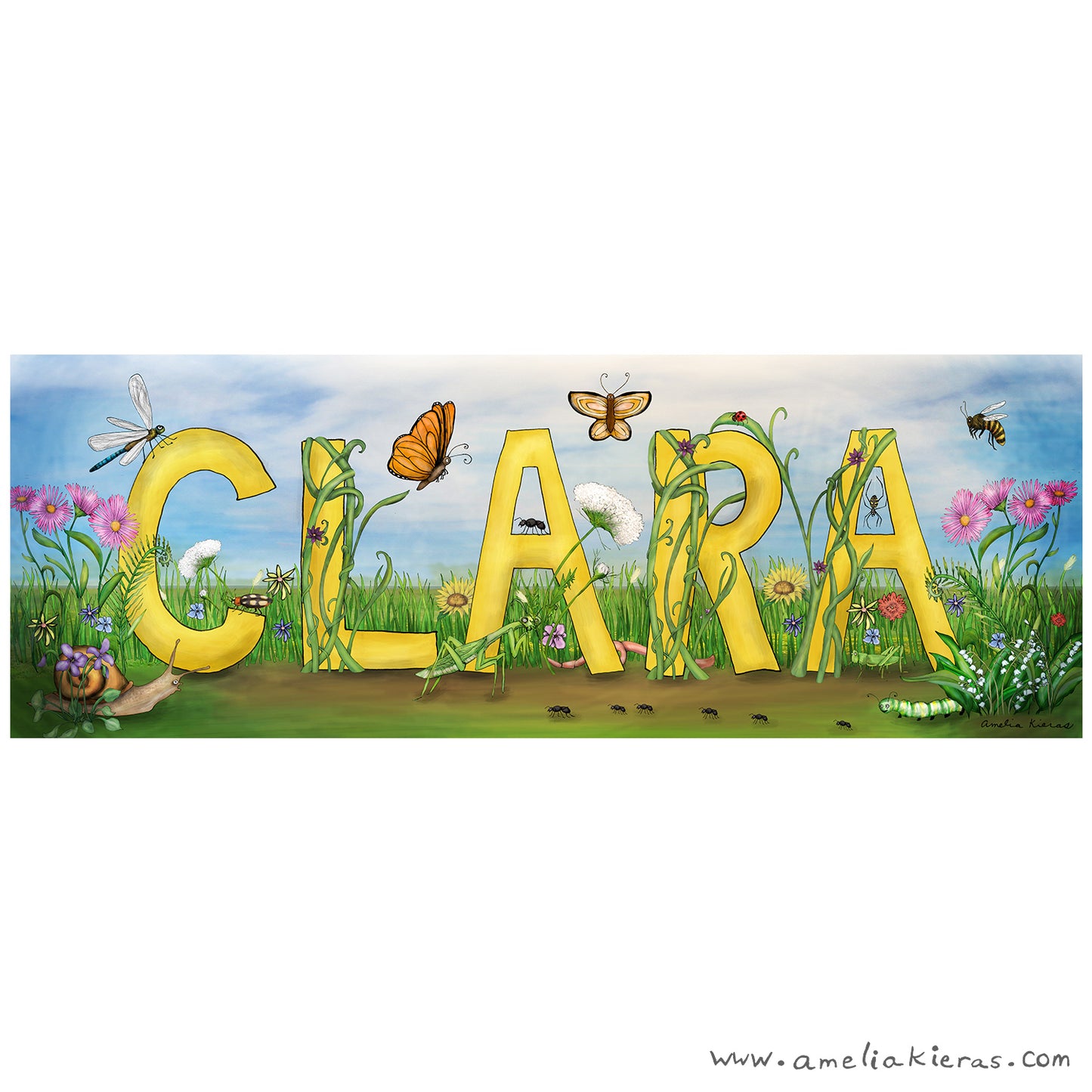 Personalized Child Name Sign - Flowers Garden Theme