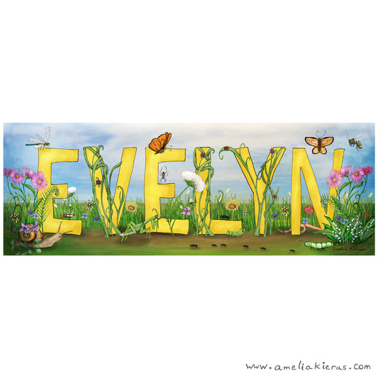 Personalized Child Name Sign - Flowers Garden Theme