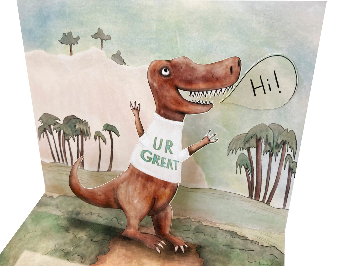 3D Pop Up Card - Dinosaur Hello
