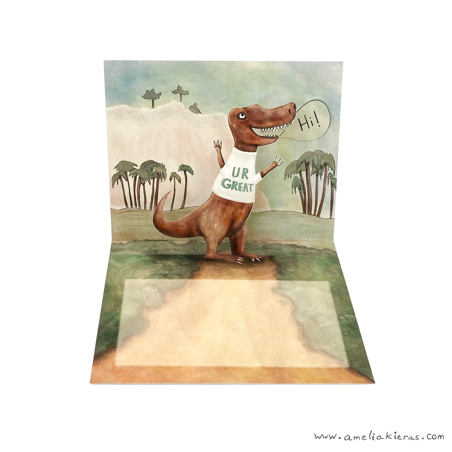 3D Pop Up Card - Dinosaur Hello