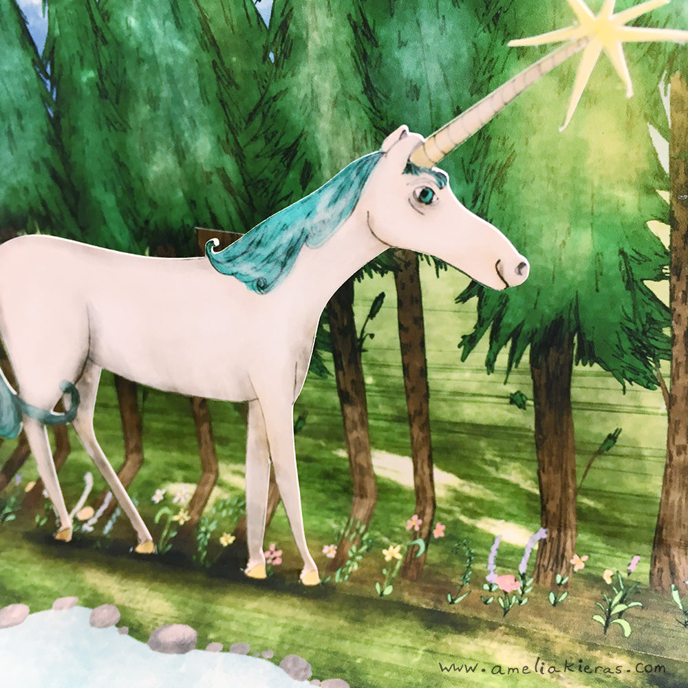 Magic Unicorn 3D Pop Up Card