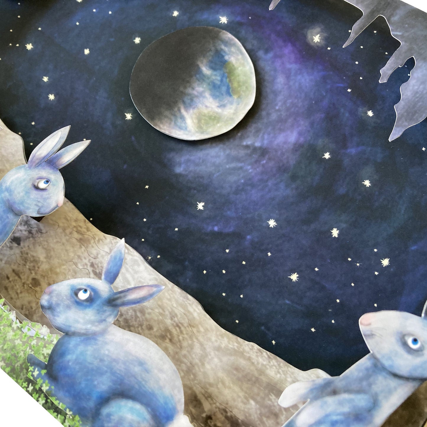 Moon Bunnies - Limited Edition Cut Paper Wall Art