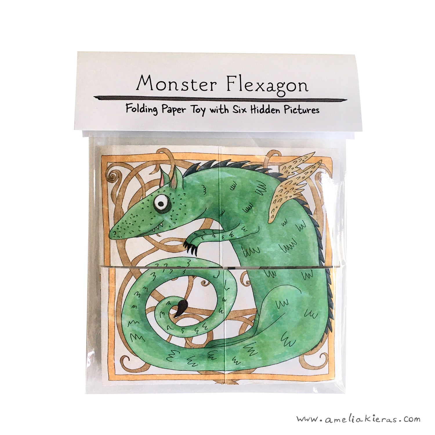 papertoy monsters book Illustrated Monster Flexagon: Folding Paper Toy with Six Hidden Pictur – Amelia Kieras Art LLC