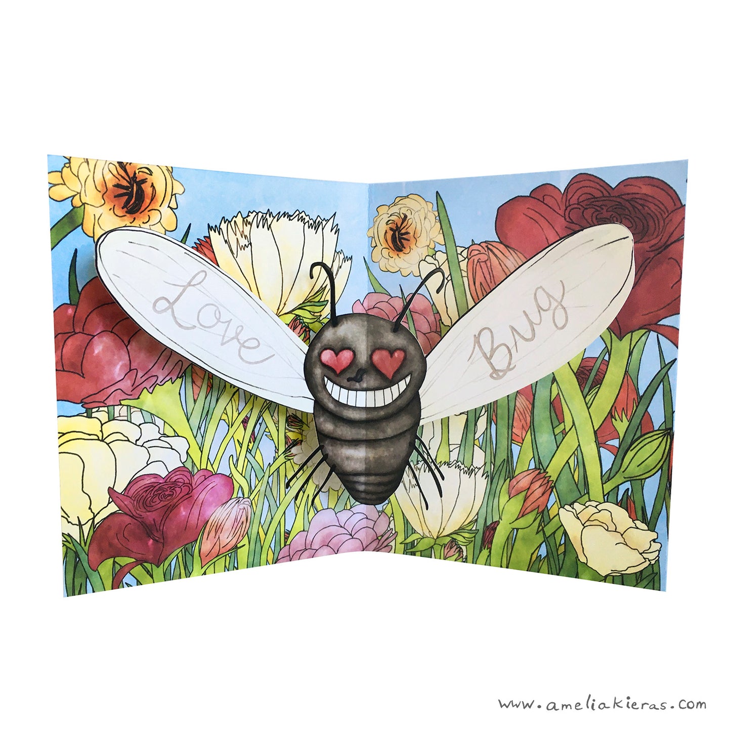 I Love You Bug 3D Pop Up Card