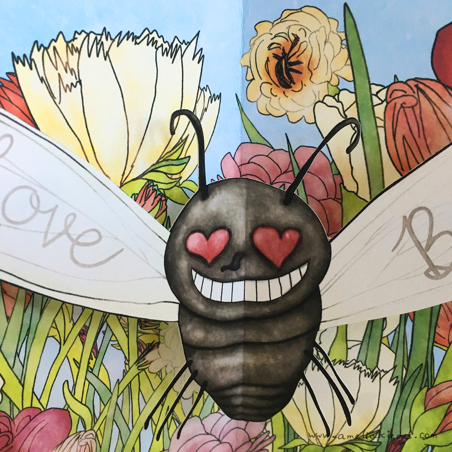 I Love You Bug 3D Pop Up Card