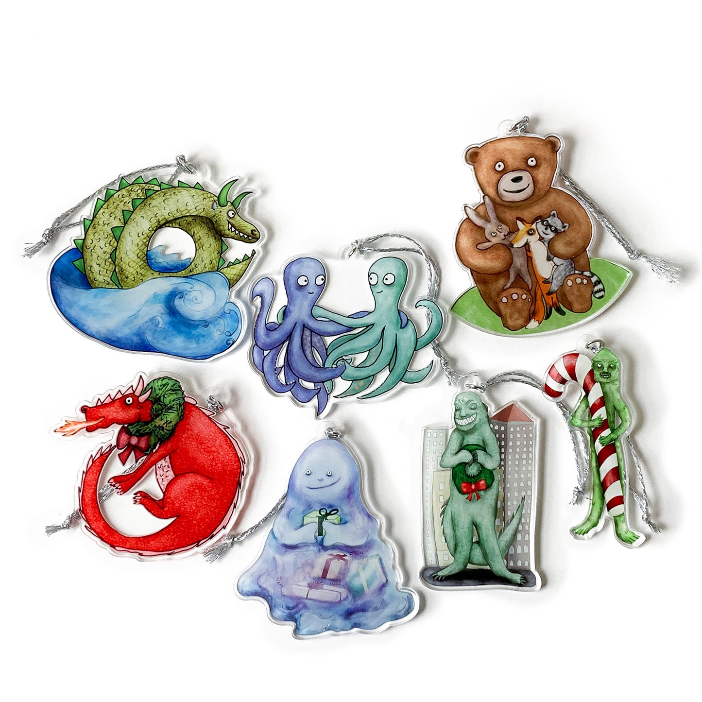 Christmas Dragon Acrylic Ornament